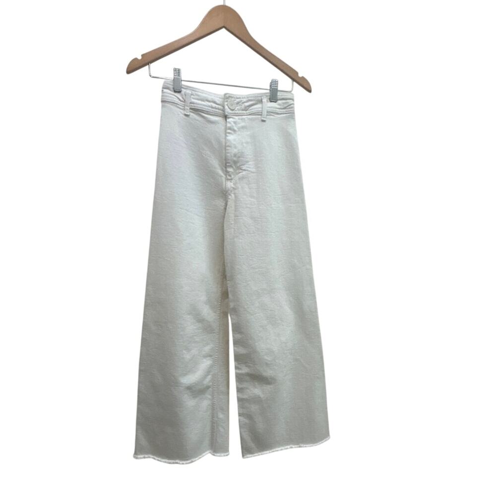 Zara high waisted Marine wide leg wht jeans, women’s 2, marine sailor style